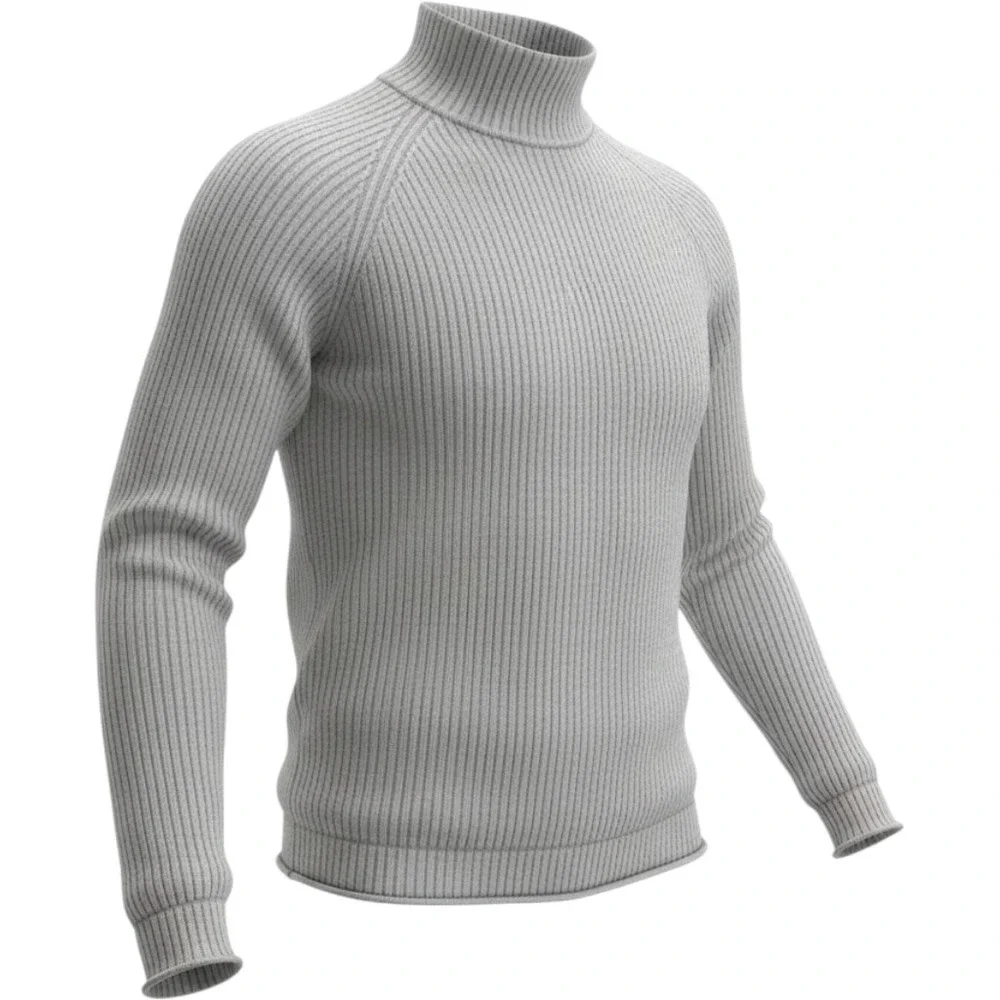 Banana Republic Mens Gray Ribbed Mock Neck Sweater 808273-01-1 Medium NWT
